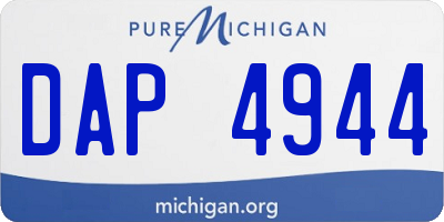 MI license plate DAP4944
