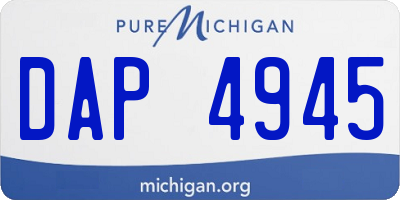 MI license plate DAP4945