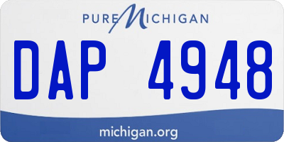 MI license plate DAP4948