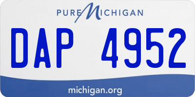 MI license plate DAP4952
