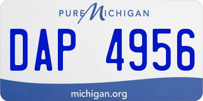 MI license plate DAP4956