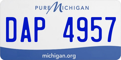 MI license plate DAP4957