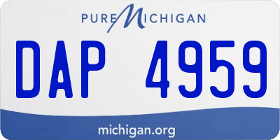 MI license plate DAP4959