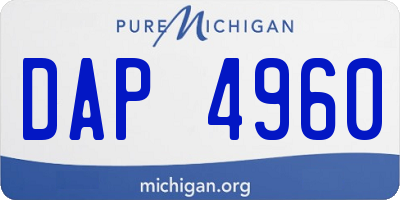 MI license plate DAP4960