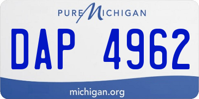 MI license plate DAP4962