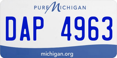 MI license plate DAP4963