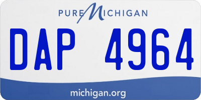 MI license plate DAP4964