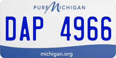MI license plate DAP4966
