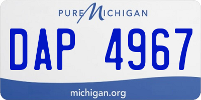 MI license plate DAP4967