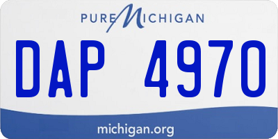 MI license plate DAP4970