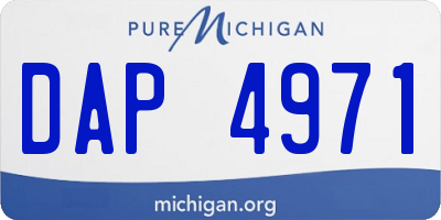 MI license plate DAP4971