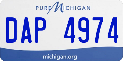 MI license plate DAP4974