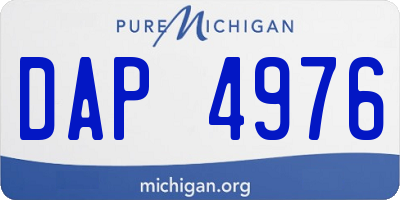 MI license plate DAP4976