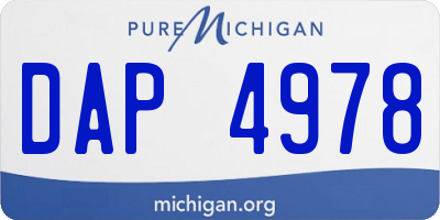 MI license plate DAP4978