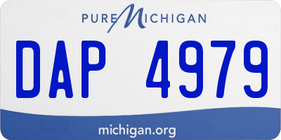 MI license plate DAP4979