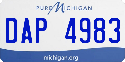 MI license plate DAP4983