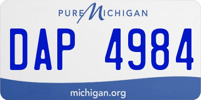 MI license plate DAP4984