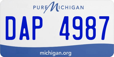 MI license plate DAP4987