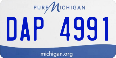 MI license plate DAP4991