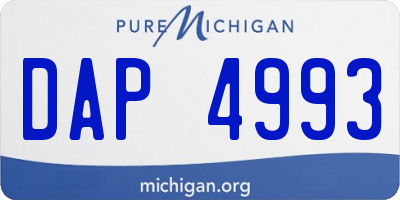 MI license plate DAP4993