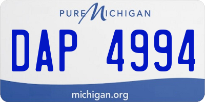 MI license plate DAP4994