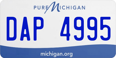 MI license plate DAP4995