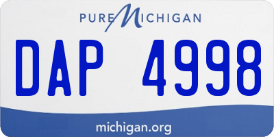 MI license plate DAP4998