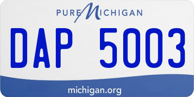 MI license plate DAP5003