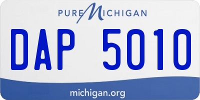 MI license plate DAP5010