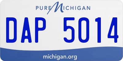 MI license plate DAP5014