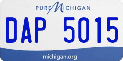 MI license plate DAP5015