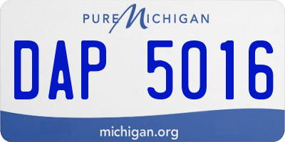 MI license plate DAP5016