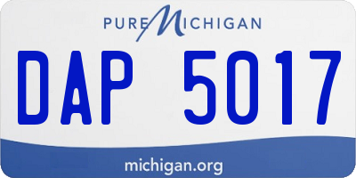 MI license plate DAP5017