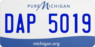 MI license plate DAP5019