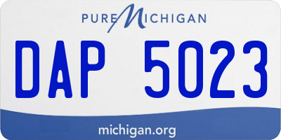 MI license plate DAP5023
