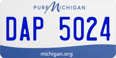 MI license plate DAP5024