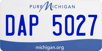 MI license plate DAP5027