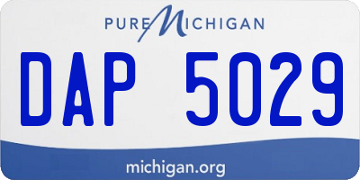 MI license plate DAP5029