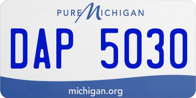 MI license plate DAP5030