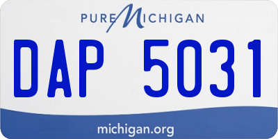 MI license plate DAP5031