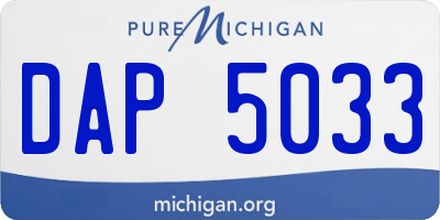 MI license plate DAP5033