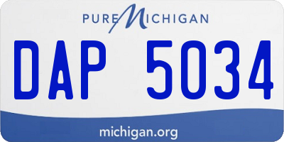 MI license plate DAP5034