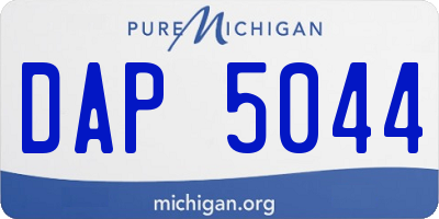 MI license plate DAP5044