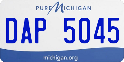 MI license plate DAP5045