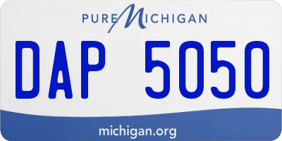 MI license plate DAP5050