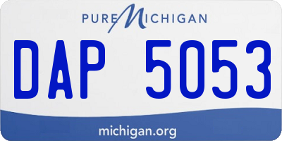 MI license plate DAP5053