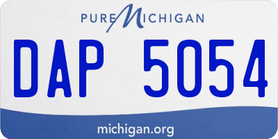 MI license plate DAP5054