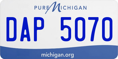MI license plate DAP5070