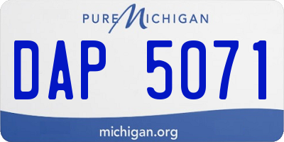 MI license plate DAP5071