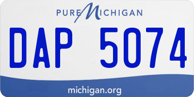 MI license plate DAP5074